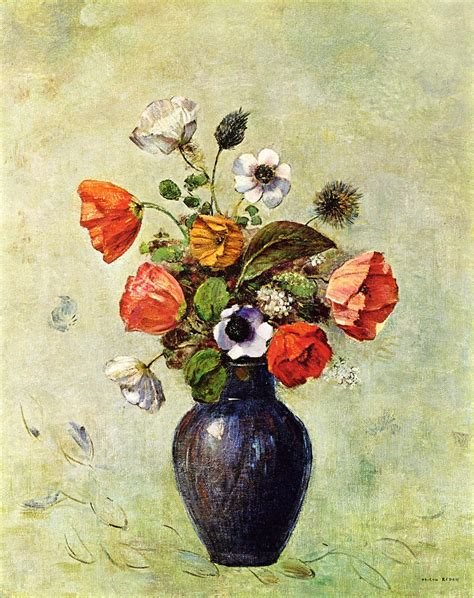 They place us, as does music. Anemones and Poppies in a Vase - Odilon Redon - WikiArt ...