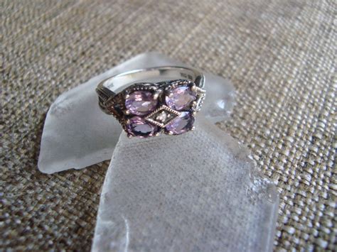 Unique Sterling Silver Amethyst Ring Size 7 By Ashleysfabjewelry 26