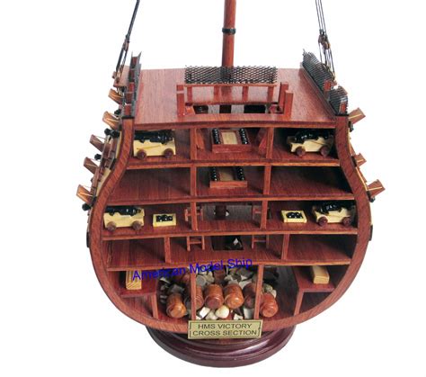Hms Victory Cross Section Handcrafted Wooden Model Display Etsy