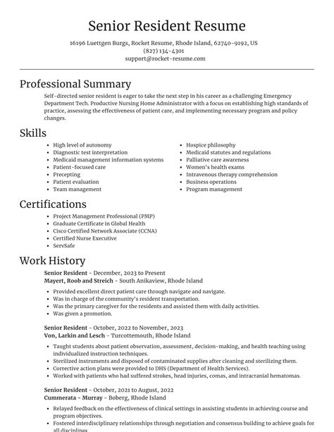 Resume For Residency Photos