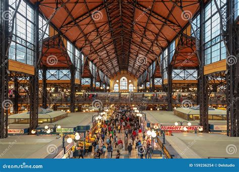 Aerial View Of Central Market Hall In Budapest Hungary Editorial Stock