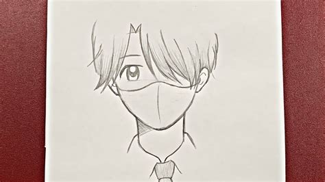 Easy Anime Drawing How To Draw Anime Boy Wearing A Mask Easy Step By