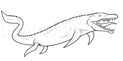 How To Draw A Mosasaurus From Jurassic World Coloring Page Trace