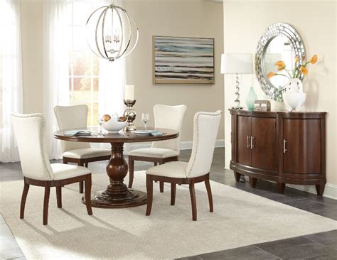 Table with a 12 in. Home Elegance HE-5562RF-54-S 5 pc Oratorio cherry finish ...