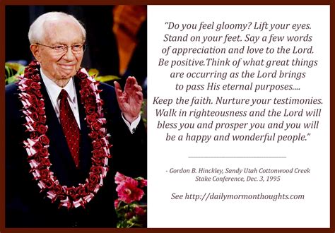 Daily Thought From Modern Prophets President Gordon B Hinckley On