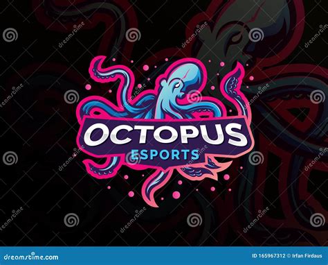 Octopus Sport Mascot Logo Design Illustration Stock Vector
