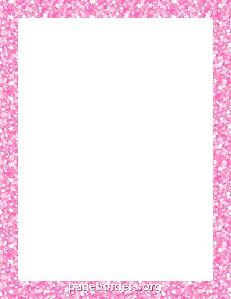 Printable Pink Glitter Border Use The Border In Microsoft Word Or