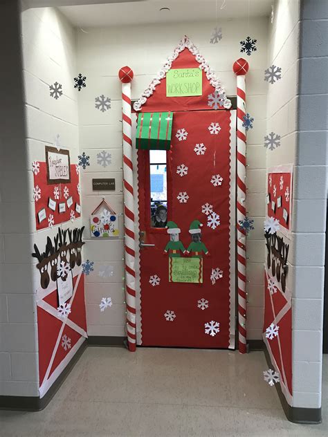 Christmas Classroom Door Decorations Santas Workshop Door