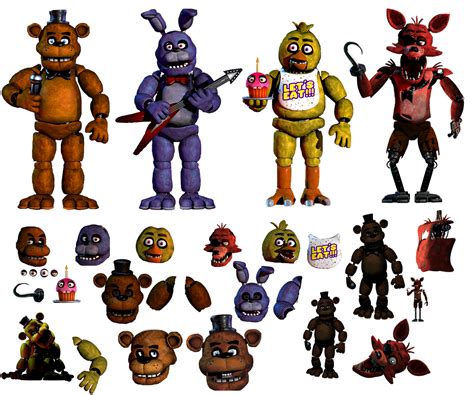 Fnaf 1 Animatronics Resources By Wanderingbonzi On Deviantart