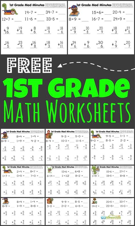 Addition Worksheets First Grade Math Practice Worksheets Free