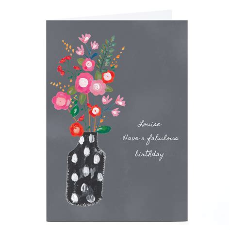 Buy Personalised Kerry Spurling Card Vase Of Flowers Any Message For Gbp 229 Card Factory Uk