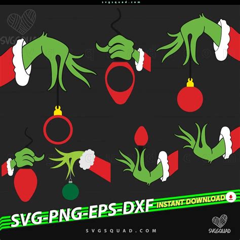 Grinch Hands Bundle Svg Files Png The Grinch Hands Different Designs