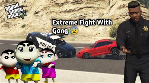 Gta 5 Franklin Police Fight With Shinchan Ballas Gang 😲ballas Gang