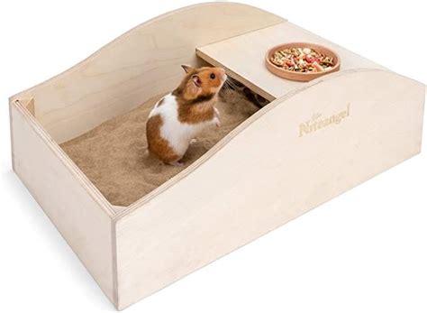 Niteangel Hamster Sand Bath Dust Free Box Wooden Critter