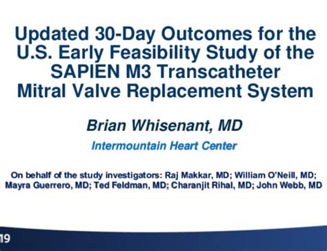 Tct 8 Updated 30 Day Outcomes For The Us Early Feasibility Study Of