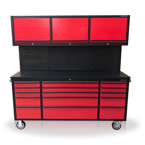 434 Us Pro Tool Chest Box Workbench Red With Black 72 3 X Cupboards