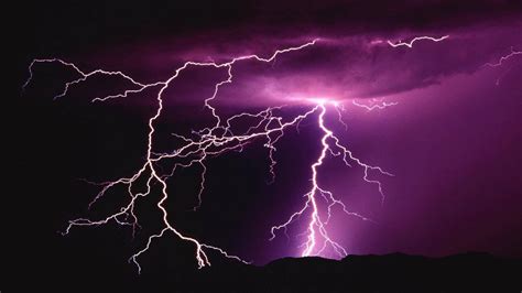 Download Thunderstorm Purple Lightning Sky Wallpaper