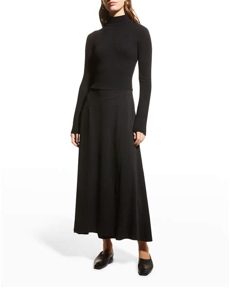 Long Sleeve Wool Dress Neiman Marcus