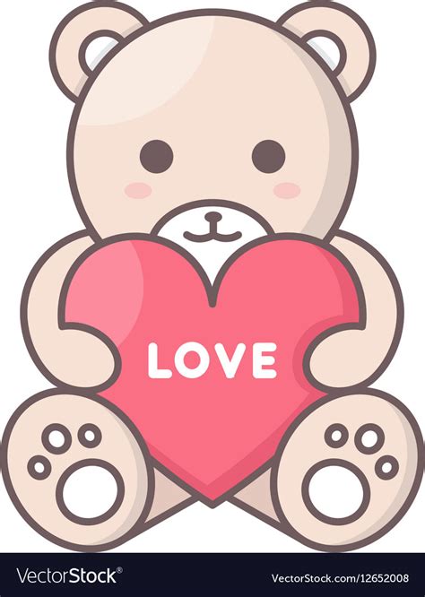 Teddy Bear Holding Heart Royalty Free Vector Image