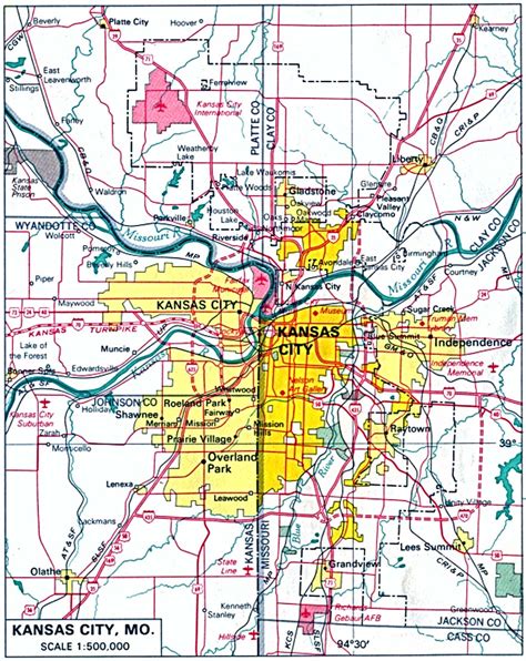 mapa de la ciudad de kansas city missouri y kansas kansas estados unidos tamaño completo