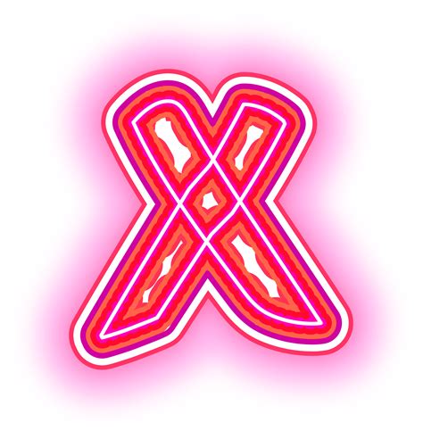 Pink Neon Letter X 33559561 Png