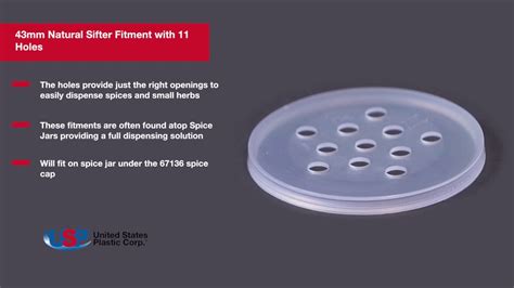43mm Natural Sifter Fitment With 11 Holes Us Plastic Corporation