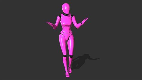 3d Model Female Robot Rigged Vr Ar Low Poly Cgtrader
