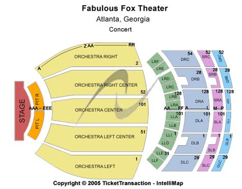 The Fox Theatre Seating Chart