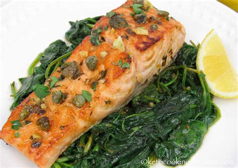 This healthy and flavorful meal is bursting with flavor, color, and texture and is ready in to make more, double or triple the recipe as needed. Easy Skillet Salmon Piccata with Spinach - Keto and Low ...