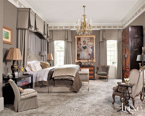 Gray Classical European Master Bedroom Luxe Interiors Design