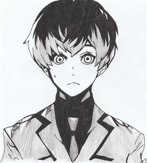A Pencil Drawing Of An Anime Character Wearing A Suit And Tie With His