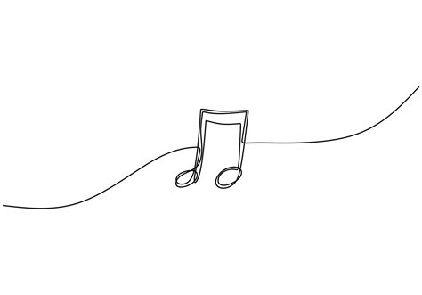 Continuous One Line Drawing Music Symbol Vector Illustration