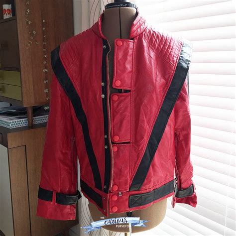 Replica Costume Michael Jackson S Thriller Jacket Red And Black Leather