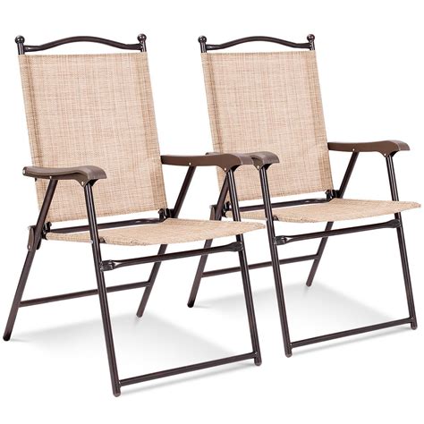 It has impressive overall dimensions with a weight capacity of 200lbs for ultimate portability and convenience. Costway Set of 2 Patio Folding Sling Back Chairs Camping ...