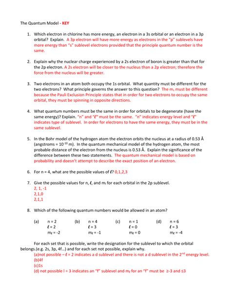 In these cases, the electron configuration is understood to be the same as before, except that the xe part stands for the electron configuration of xe. Worksheet Energy Levels Sublevels Orbitals Answer Key - best worksheet