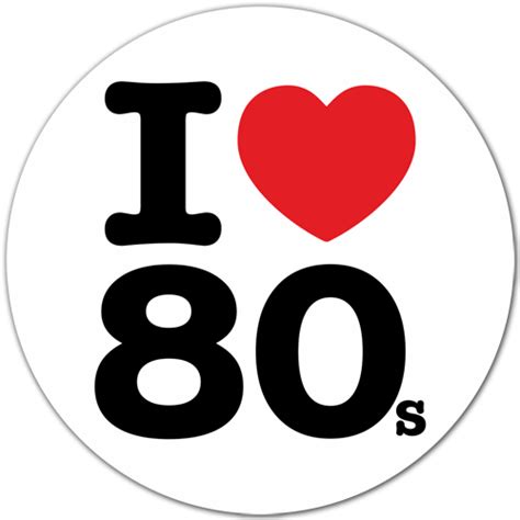 Autocollant I Love 80s