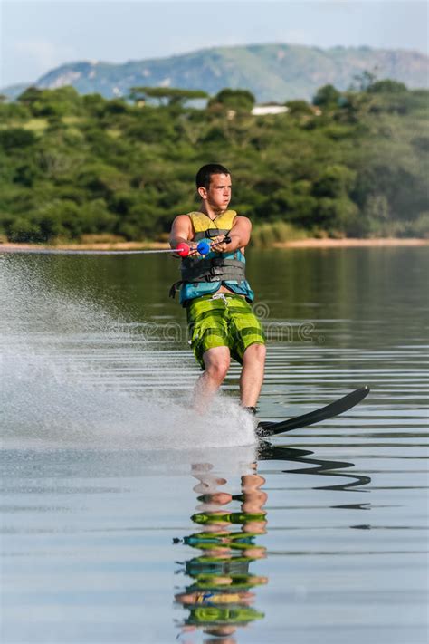 Water Skiing Slalom Fun Stock Image Image Of Waterski
