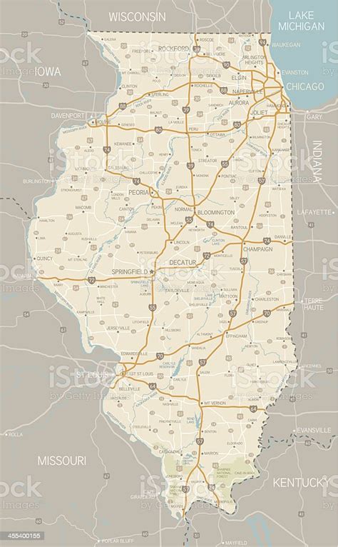 Illinois Map Stock Illustration Download Image Now Istock