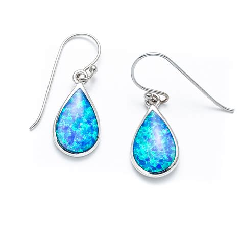 Blue Opal Classic Teardrop Earrings Landing Company