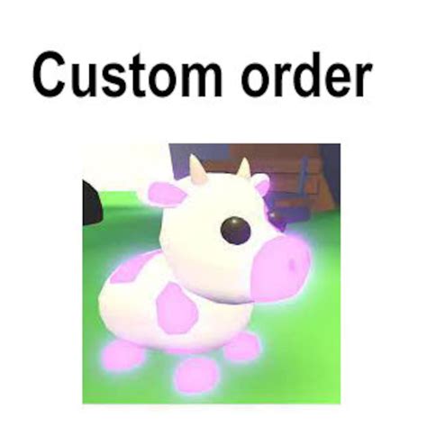 Neon Cow Plush Toy Adopt Me Pets Custom Order Birthday Etsy