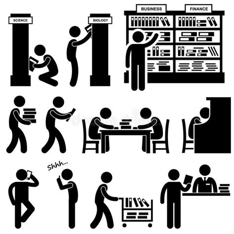Library Librarian Bookstore Student Pictogram A Set Of Pictograms Representing Ad Student