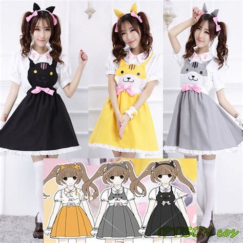 Women Cat Sweet Lolita Dress Game Cosplay Costume Girls Cat Backyard Kawaii Cute Anime Clothes