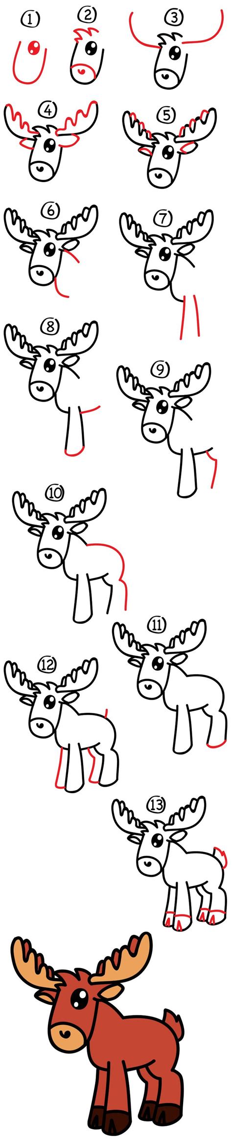 How To Draw A Cartoon Moose Art For Kids Hub Art For Kids Hub