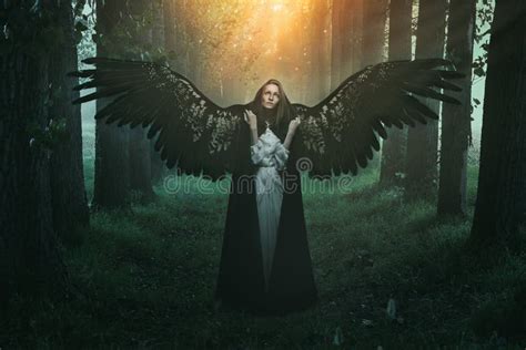 Fallen Angel With Sad Expression Stock Image Image 63355659