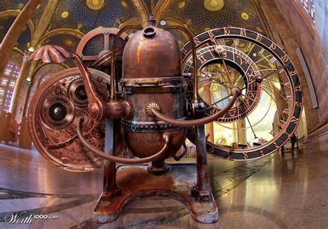 Steampunk Time Machine Copper Art Pic Sigo