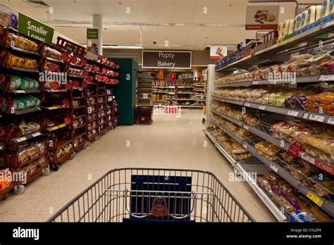 Shopping In Tesco Supermarket Stock Photo Alamy
