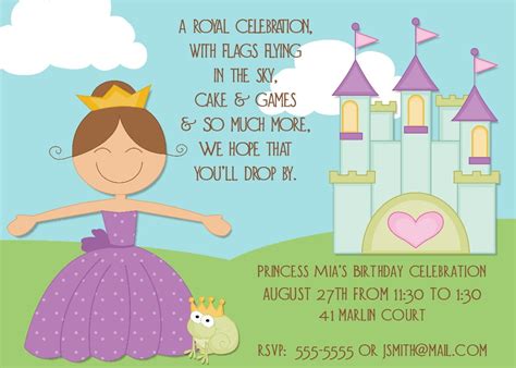 Princess Birthday Party Invitations Wording Download Hundreds Free