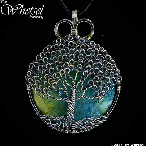 Blueyellow Orgone Sterling Silver Tree Of Life Pendant Loop Weave