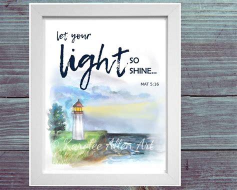 Let Your Light So Shine Print Digital Download Lighthouse Etsy