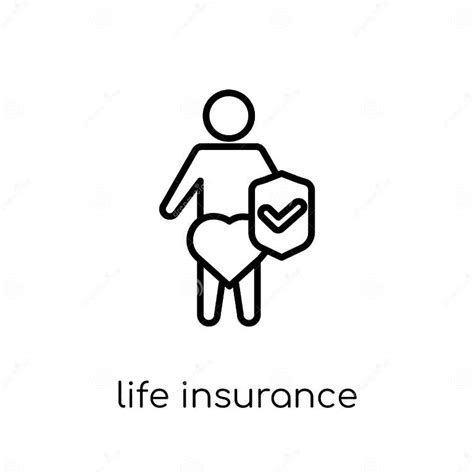 Life Insurance Icon Trendy Modern Flat Linear Vector Life Insurance